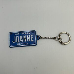 DG-3 "Joanne" Blue and White Las Vegas Nevada License Plate Souvenir Keychain